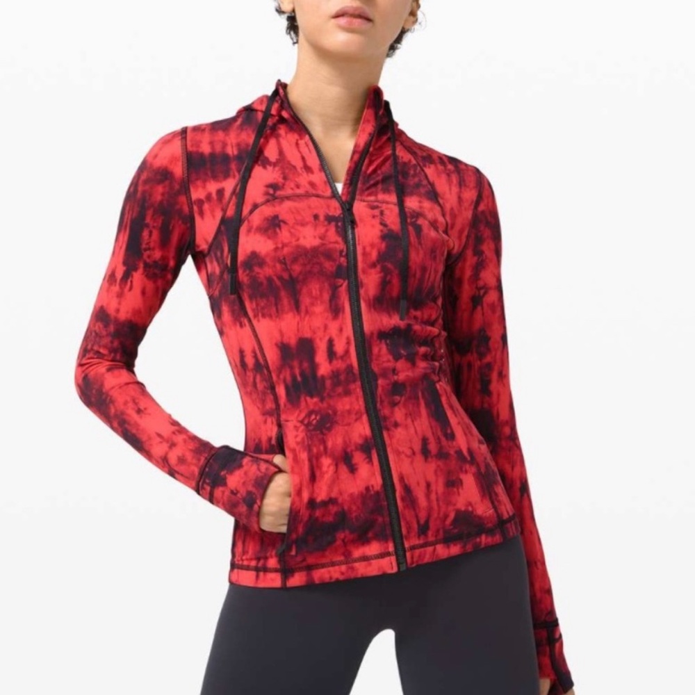 Lululemon Hooded Define Jacket Nulu Game Day Size 8 Red Black Multicolor